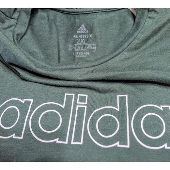 adidas Black & Green Ladies' Logo Crop Tee Shirts - Set of 2 - Size XXL 2XL - Picture 7 of 9